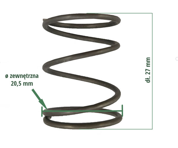 Sprężyna dociskowa AutoCut C 5-2, wymiary